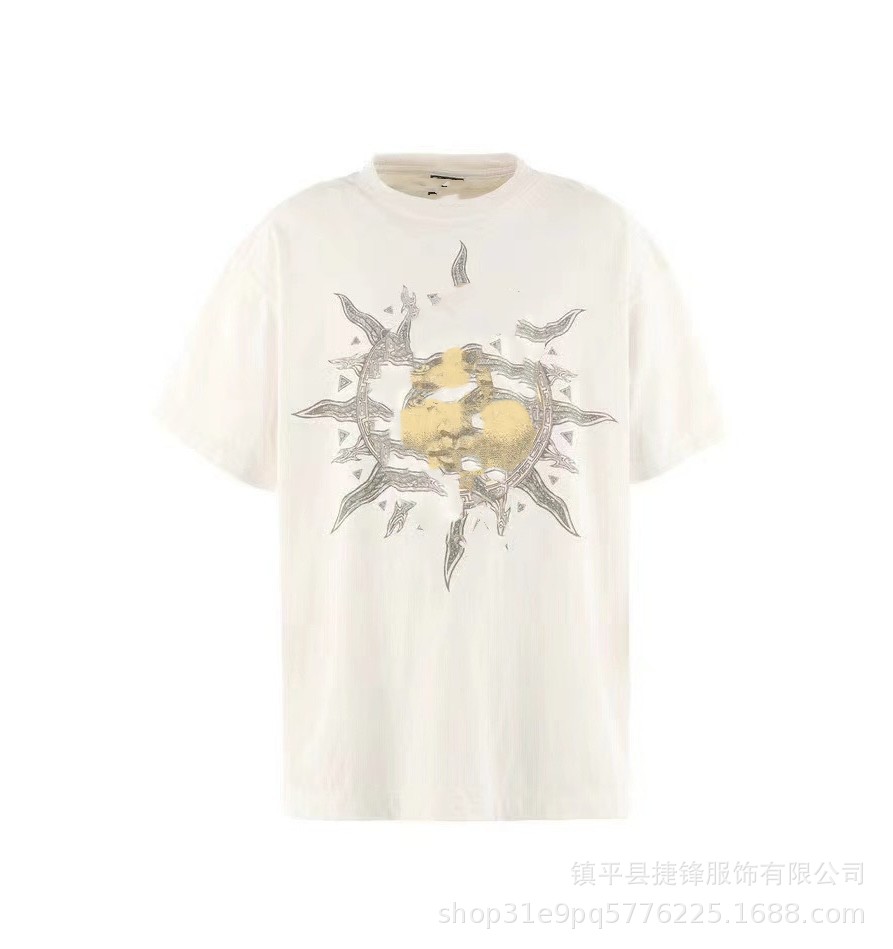 クロスボーダーの新型欧米のファッションブランドのレトロな水洗いは古い落書きをします。