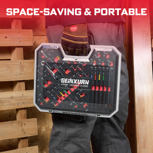 GEINXURN gray box 58-piece set, inch impact screwdriver bit including step drill bit, mini wrench, etc.