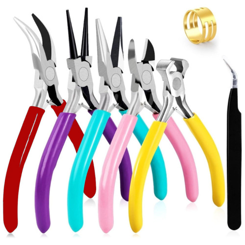 Cross-border direct sale jewelry pliers set, pointed nose pliers, round nose pliers, wire wrapping tools DIY opening ring jewelry making