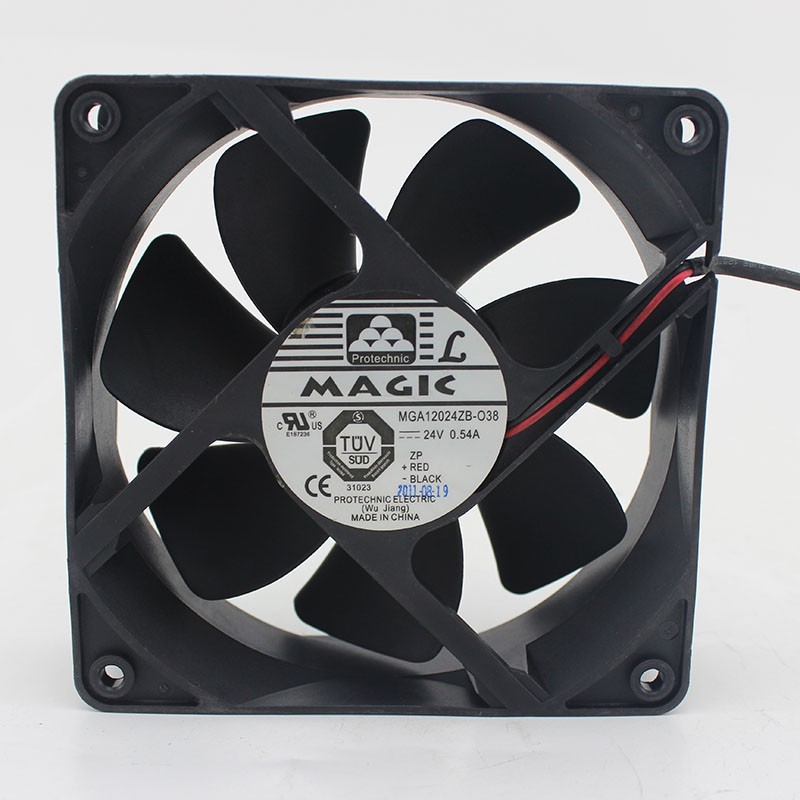 台湾 MAGIC MGA12024ZB-O38 24V 0.54A 12CM 12038 散热风扇