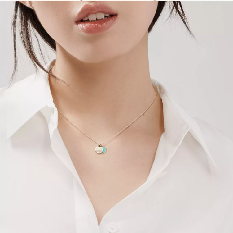 Fashion Simple Style Heart Shape Sterling Silver Necklace