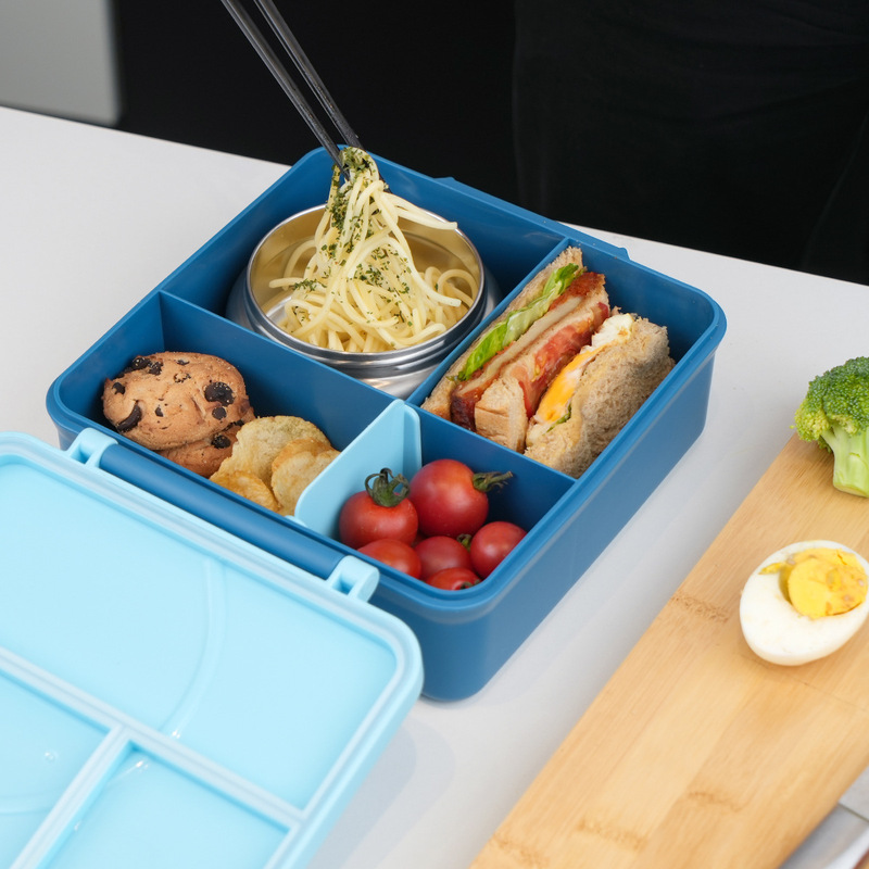 跨境塑料儿童饭盒食品级可进微波炉分格午餐盒不锈钢保温罐便当盒|undefined