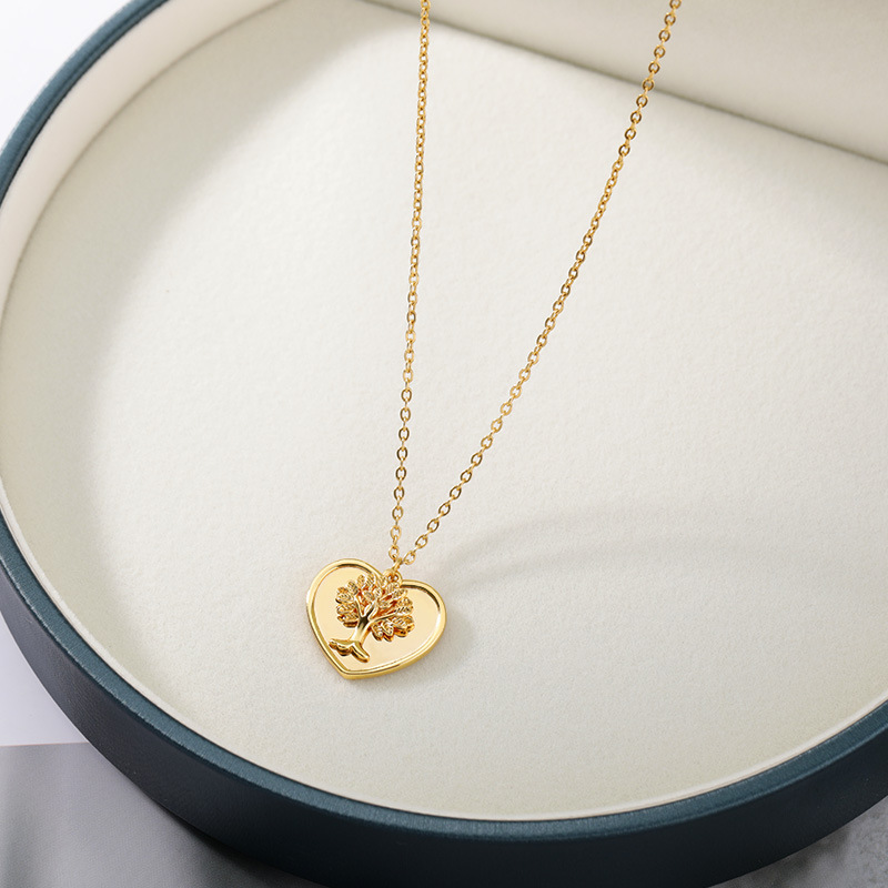 New Heart-shaped Tree Of Life Necklace display picture 4