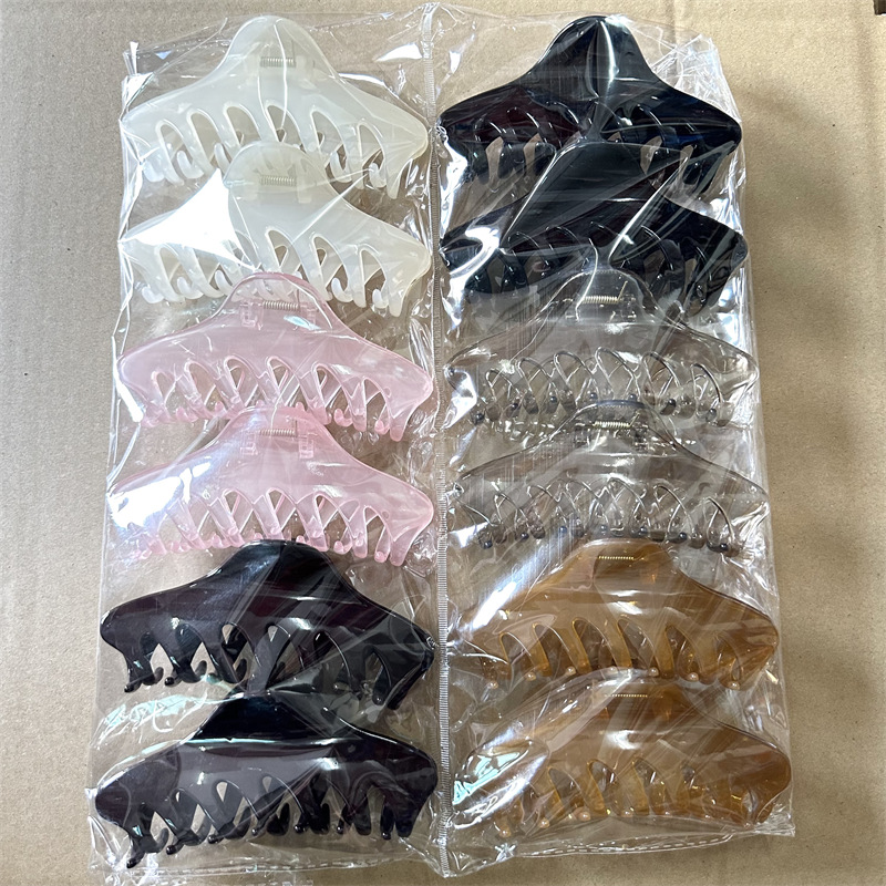 Amazon pintura de goma pinza de pelo grande tamaño pequeño y mediano horquilla de color sólido pinza de pelo dos yuanes tienda supermercado accesorios para el cabello accesorios para la cabeza Accesorios