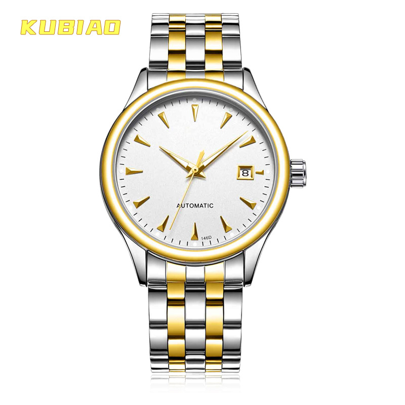 Manufactor Direct selling quality goods man steel strip Sports watch fashion Trend Mechanics middle age waterproof watch leisure time Simple table