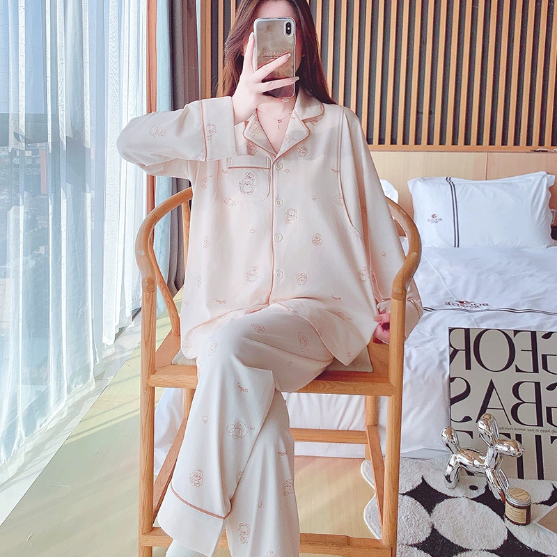 Новая классная хлопковая эластичная одежда для беременных женщин до и после родов, одежда для кормления грудью, простые пижамы с героями мультфильмов для кормления грудью, четырехсезонные костюмы.