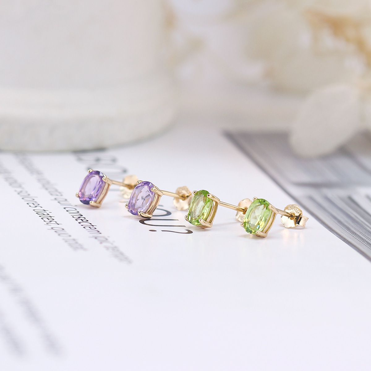 1 Par Plata Cristal 925 De Plata De Ley Geométrico Aretes Pequeños display picture 10