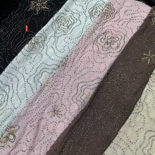 新款弹力网布珠管海棠花刺绣时尚女装连衣裙演出服舞台服装面料