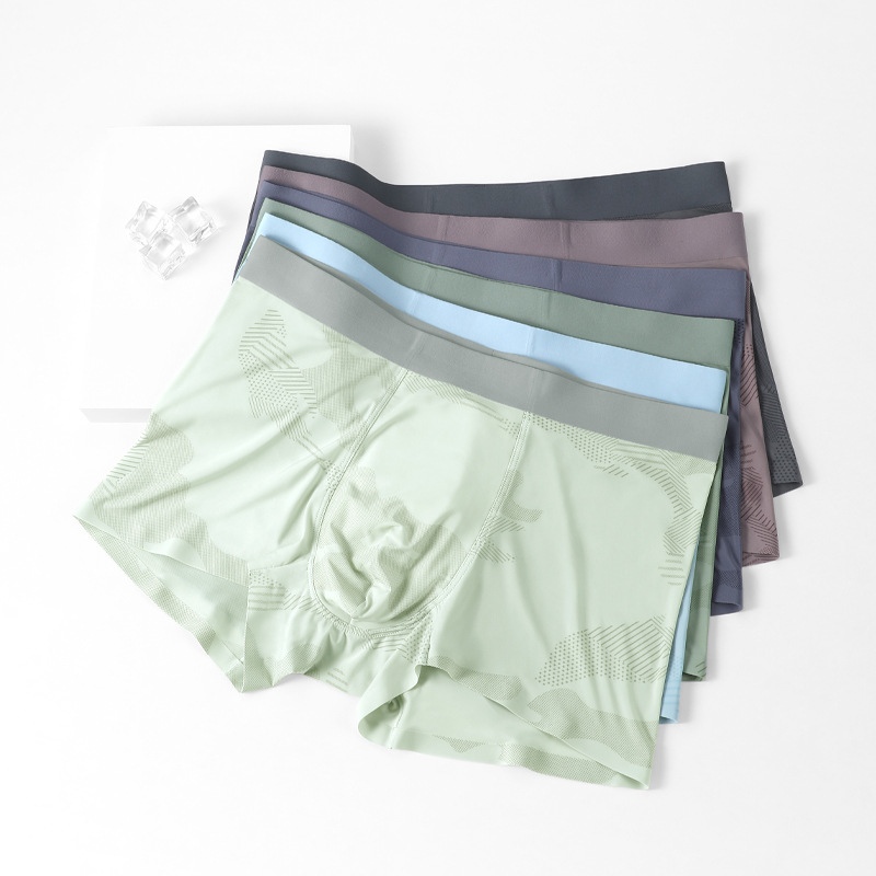 Fábrica de pantalones interiores personalizadas para hombres hielo delgado cintura media pantalones de pierna frescos y cómodos simples de color sólido pantalones de pierna para niños