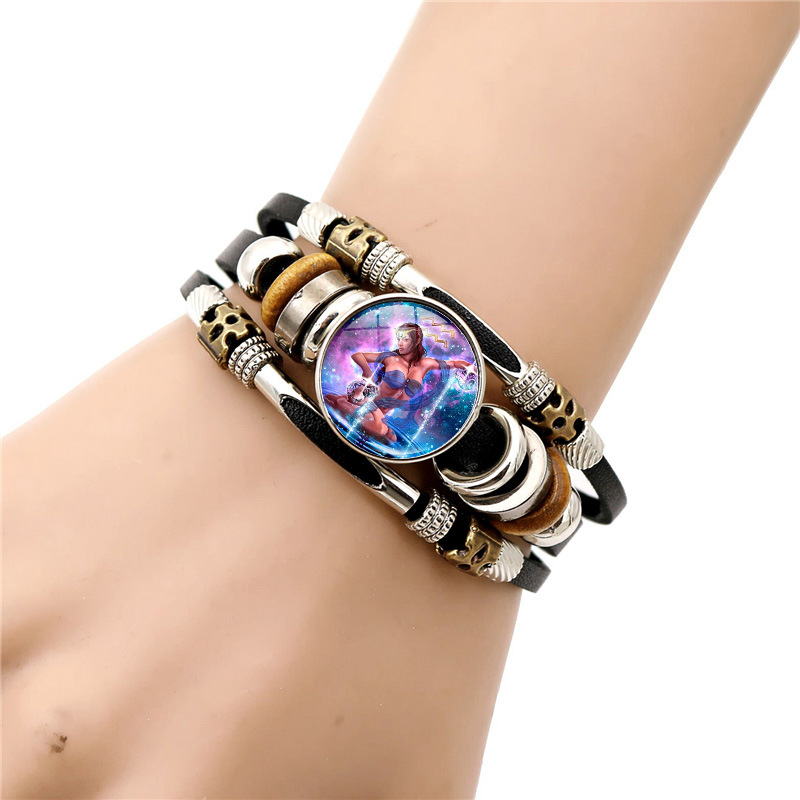Simple Style Constellation Pu Leather Beaded Unisex Bracelets 1 Piece