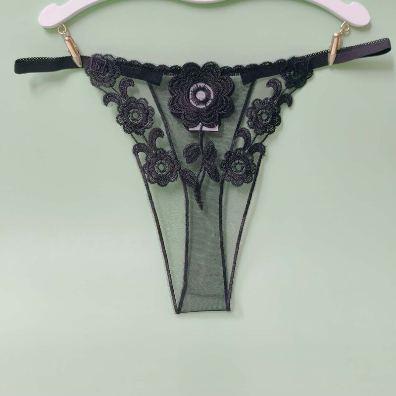 High-End Floral Embroidered Mesh Panties for Women, Translucent Lace Thong, Summer Sexy Base T-Pants High-End Floral Embroidered Mesh Panties for Women, Translucent Lace Thong, Summer Sexy Base T-Pants