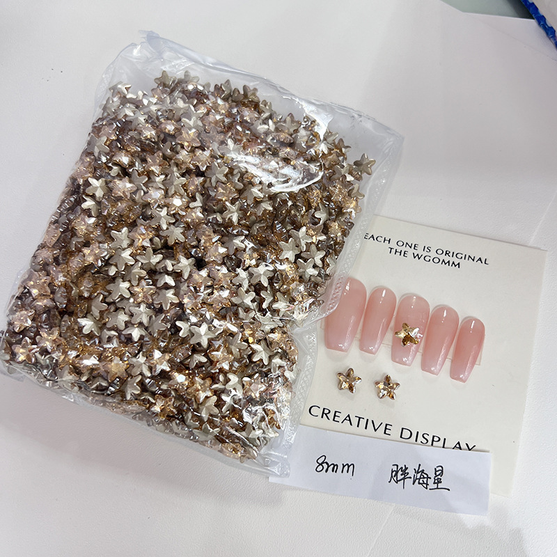 [KKK04-36] champagne fat starfish 8 * 8mm