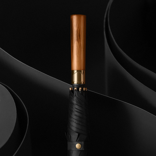 Increase Reinforcement Sunny Umbrella Long Handle Umbrella Straight Handle Umbrella Men Business Wood Handle Golf Umbrella Manufacturer Wholesale Print LOGO