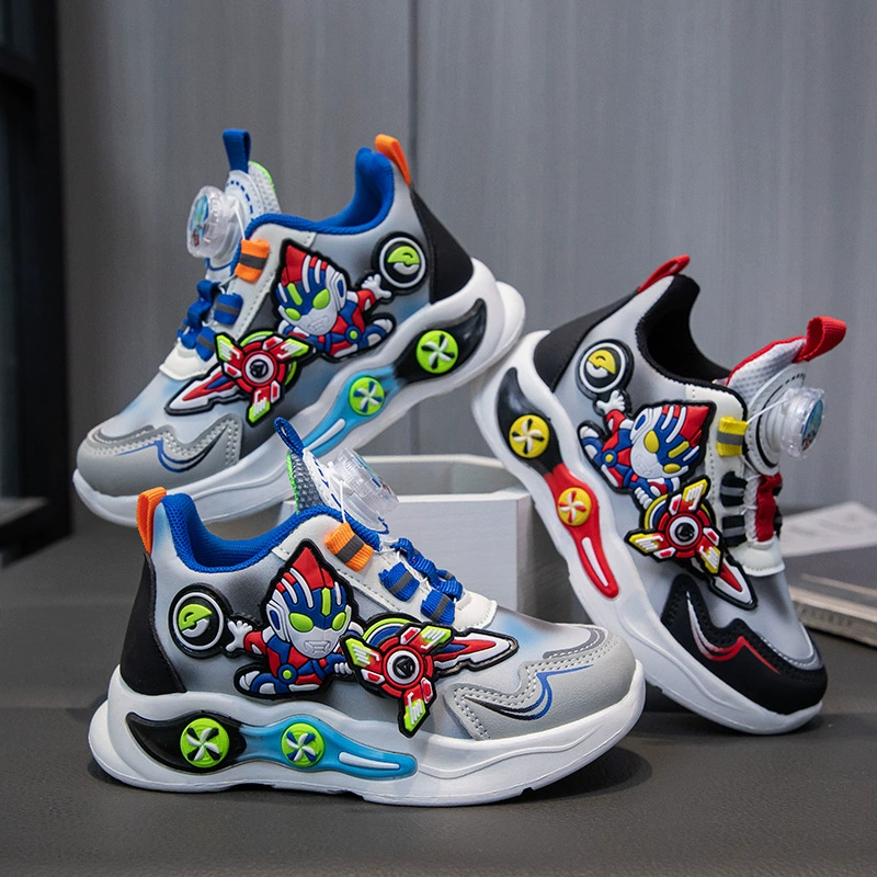 Детская спортивная обувь для мальчиков повседневная обувь весна и осень новая мультяшная баскетбольная обувь дикая мягкая подошва для мальчиков