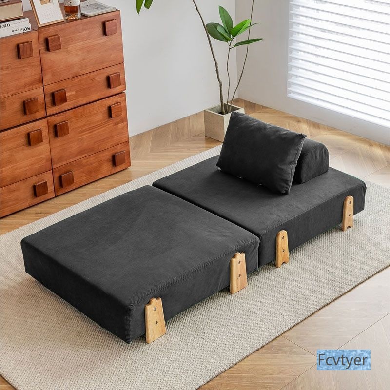 Haobang Dual-Purpose Foldableing Solid Wood Straight Row New Style Removable and Washable Lazy Small Apartment Rental Lunch Break Single Sofa Bed