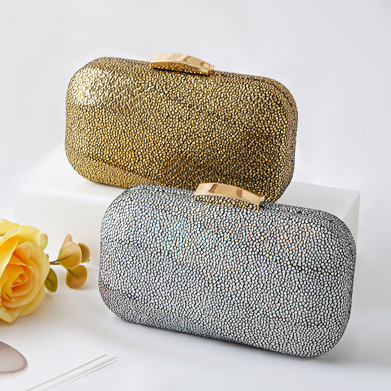 New Cross-Border Evening Bag with Shiny Fabric, Fashionable Clutch for Socialites, Dress Party Clutch, Evening Bag, Chain Bag