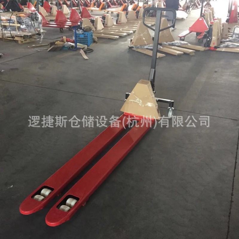 非标搬运车手动液压升降车地牛托盘车叉车货叉腿加长2吨手拉车