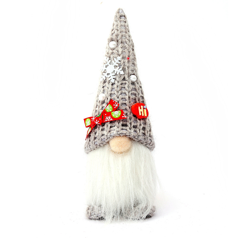 Cross-border Christmas decorations knitted hat dwarf Rudolph doll standing doll window decoration Christmas limited edition