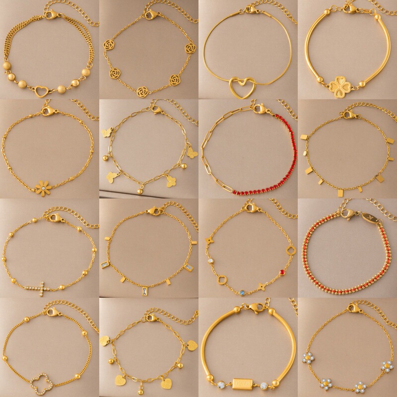 Hot-Selling Non-Fading High-Quality Titanium Steel Love Flower Bracelet for Women, Light Luxury and Versatile 18K Gold Fashion Jewelry Wholesale