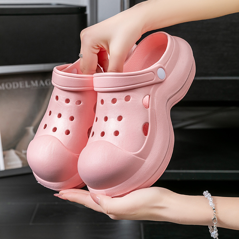 Zapatos de verano para mujeres pareja de arena antideslizante fondo grueso antiodor fugas zapatillas frías para hombres pisando mierda