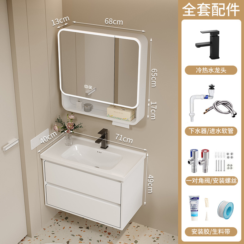 40cm de ancho y largo de panal de abeja gabinete de baño combinación cerámica integral lavabo tipo pequeño hogar lavabo de lavabo