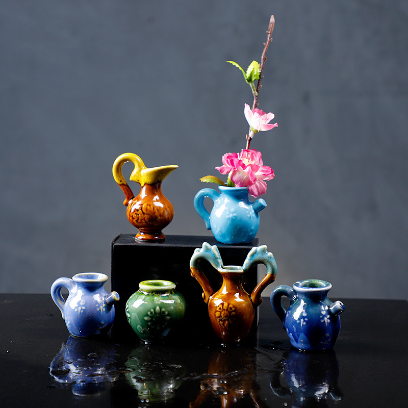Haoshizhai Tang Sancai Ceramic Small Flower Inserter Desktop Small Vase Ornaments Flower Ornaments Mood Dishes Mini Plate Decorations Haoshizhai Tang Sancai Ceramic Small Flower Inserter Desktop Small Vase Ornaments Flower Ornaments Mood Dishes Mini Plate Decorations