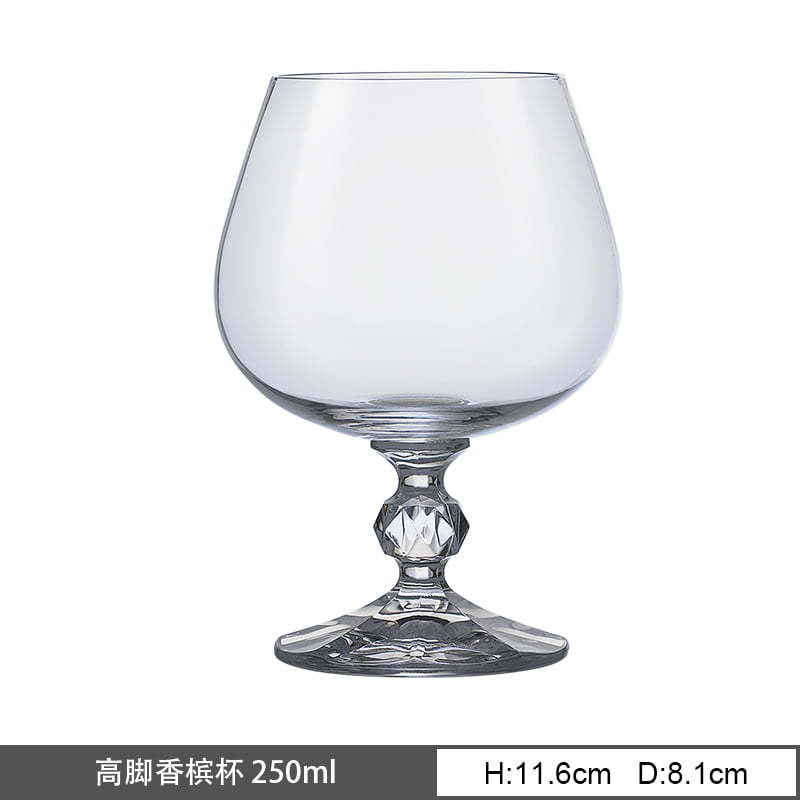 Copa de cristal importada de la República Checa, copa alta de alta gama para uso doméstico, copa de vino, copa de champán, juego de copas, copas con tallo de diamante. image 13