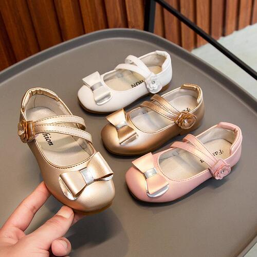 Square-toe girls' shoes, children's shoes 2025, mid-heel princess shoes, unisex shoes for older children