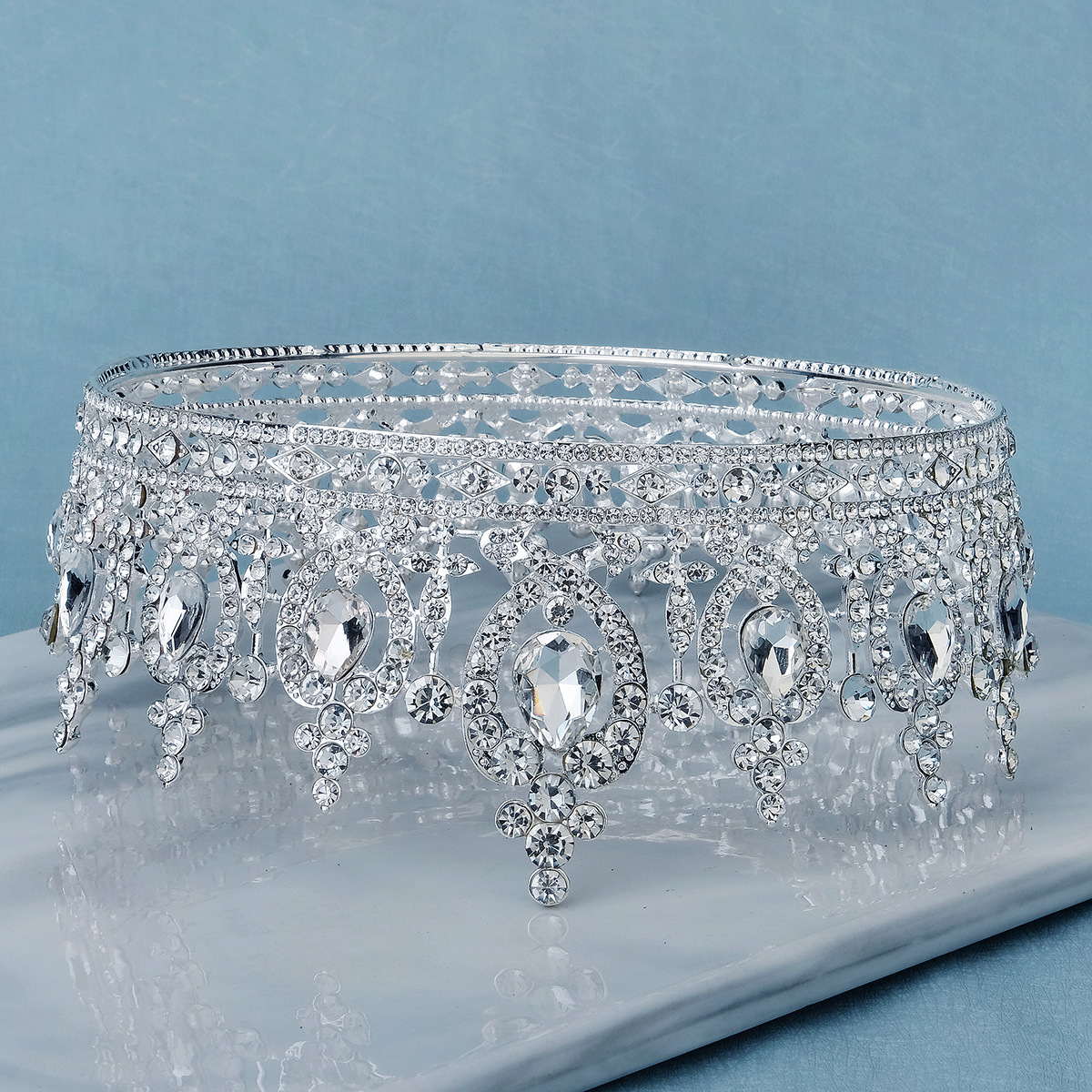 Retro Crown Alloy Inlay Rhinestones Crown 1 Piece