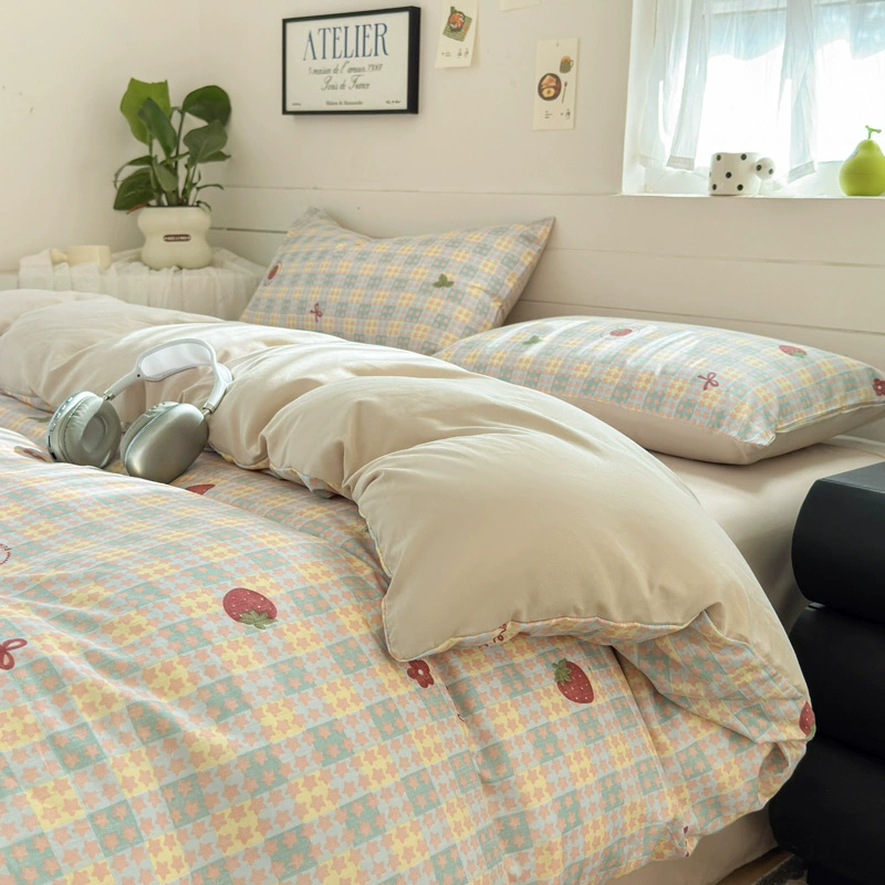 Duvet cover set double-layer, student bedding 3/4-piece — floral designs, multiple sizes
