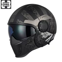 К Cyril ретро-штамп шлем четырех времен черный воин Harley полубhelmet комбинированный шлем мотоцикла полный шлем мужской локомотив сертификация 3C