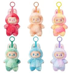 クロスボーダーlabubu3.0布布三世代前高エネルギーゴム顔ストラップ心マカロン公仔ブラインドケース
