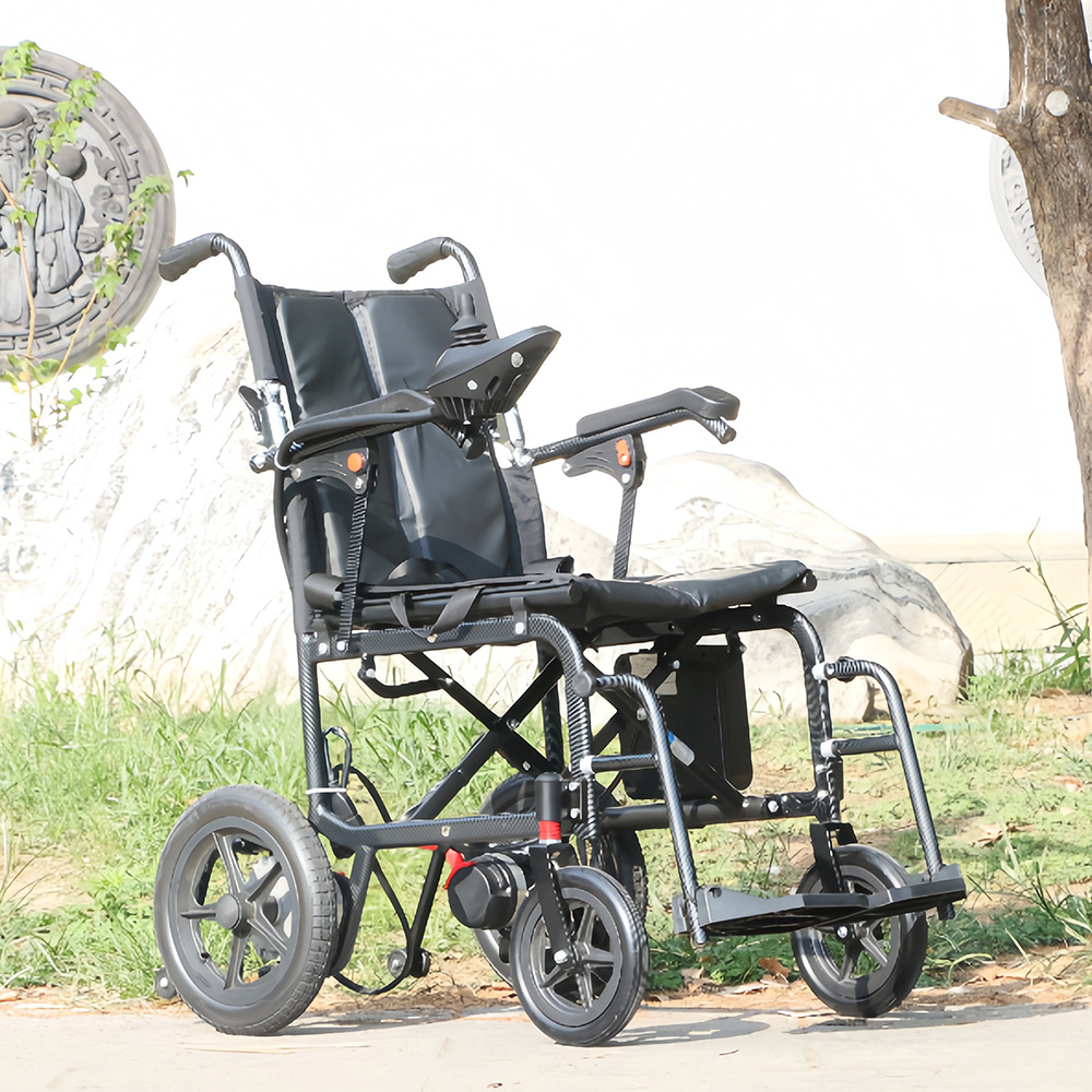17kg Aviation aluminum, one-handed lift, lightweight, portable, foldable electric wheelchair for the elderly