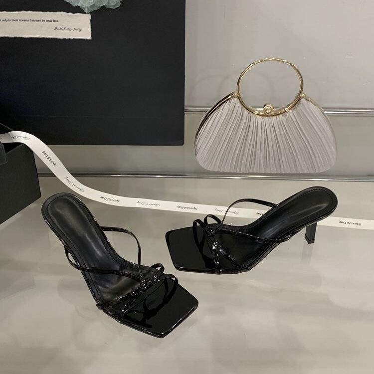 High-End Sandals with Thin Heels, Trendy and Stylish Flip-Flops, Fairy-Style Outdoor Wear, 2025 New Summer French High Heels High-End Sandals with Thin Heels, Trendy and Stylish Flip-Flops, Fairy-Style Outdoor Wear, 2025 New Summer French High Heels