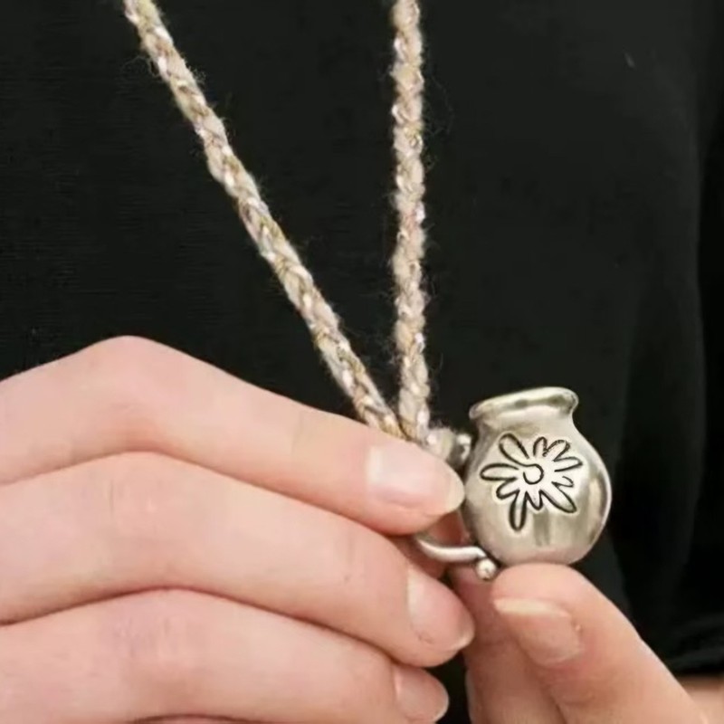新しいスタイルの鳥ミルク瓶セーターチェーン個性シンプルなファッション多用途ネックレス綿糸織りペンダントネックレス|undefined