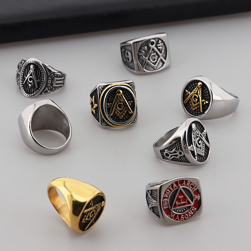 Punk Letter Titanium Steel Plating Men's Rings display picture 2