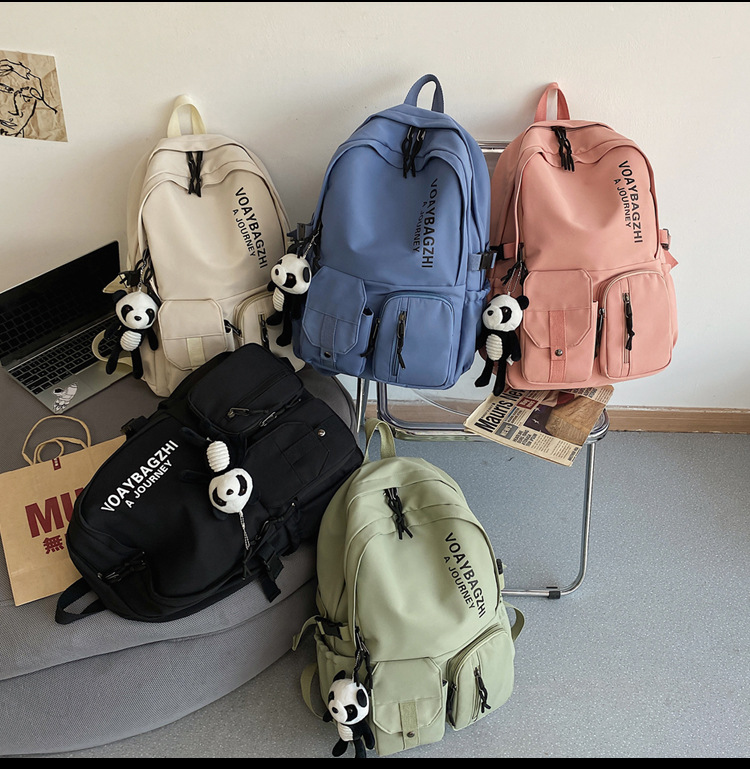 Korean Version Of Large Capacity Wild Backpack College Students Fashion Trend Couple Backpack display picture 7