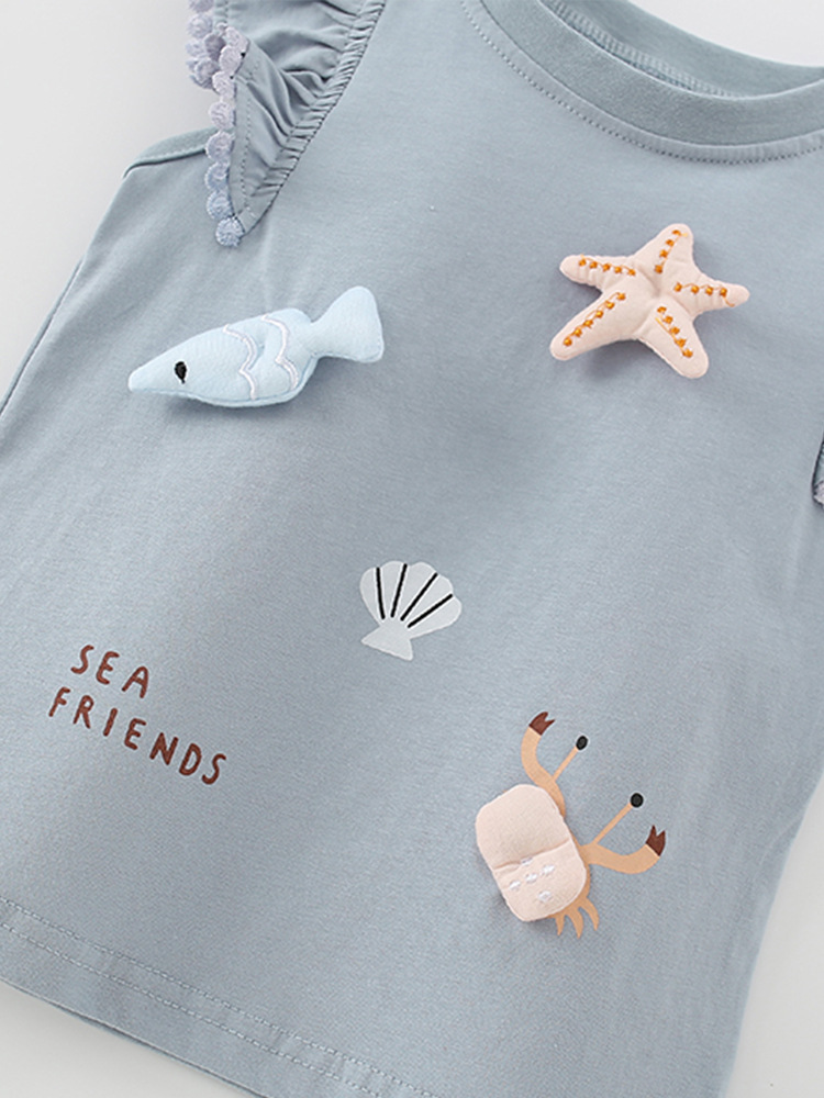 Camiseta infantil malwee transfronteriza verano nuevo estilo europeo y americano de niños de cuello redondo lindos niñas camisas casuales de mujer