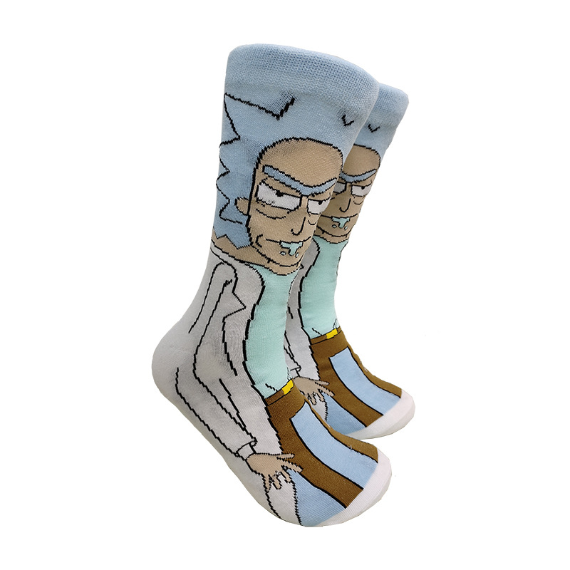 Calcetines de moda de dibujos animados de suministro de punto transfronterizo su Yu esponja bebé película hombres y mujeres calcetines de media pantorrilla