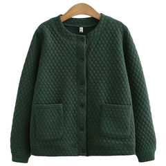 おばあさんの秋服の中高年の太ったお母さんの春秋服のコートの大きいサイズの女性はやせて綿のジャケットのコートの200斤を挟みます。