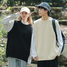 新款户外山系风无袖背心毛衣男士安西卡秋季情侣针织衫男女M1024