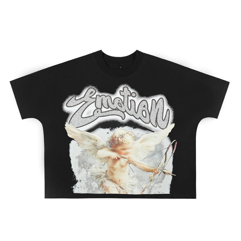MIXED EMOTION 新作 25ss クロスボーダーホットダイヤモンドプリント アメリカのトレンドブランド スポーツストリート ハイストリート 半袖Tシャツ|undefined