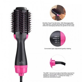 Four-in-one hot air comb in stock Amazon cross-border two-in-one straight hair comb curled straight hair blowing comb