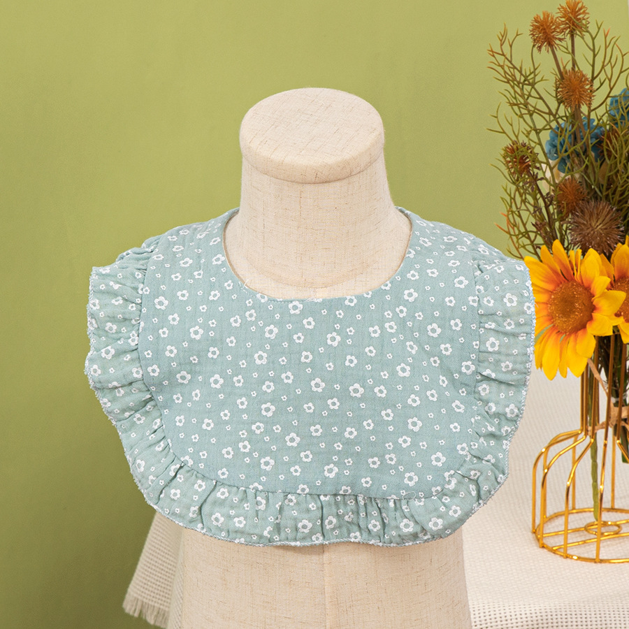 Toalla de saliva para bebé Verano A antibacteriano y agradable para la piel 40 piezas de gasa de algodón puro babero de encaje en forma de U para hombres y mujeres babero para bebés