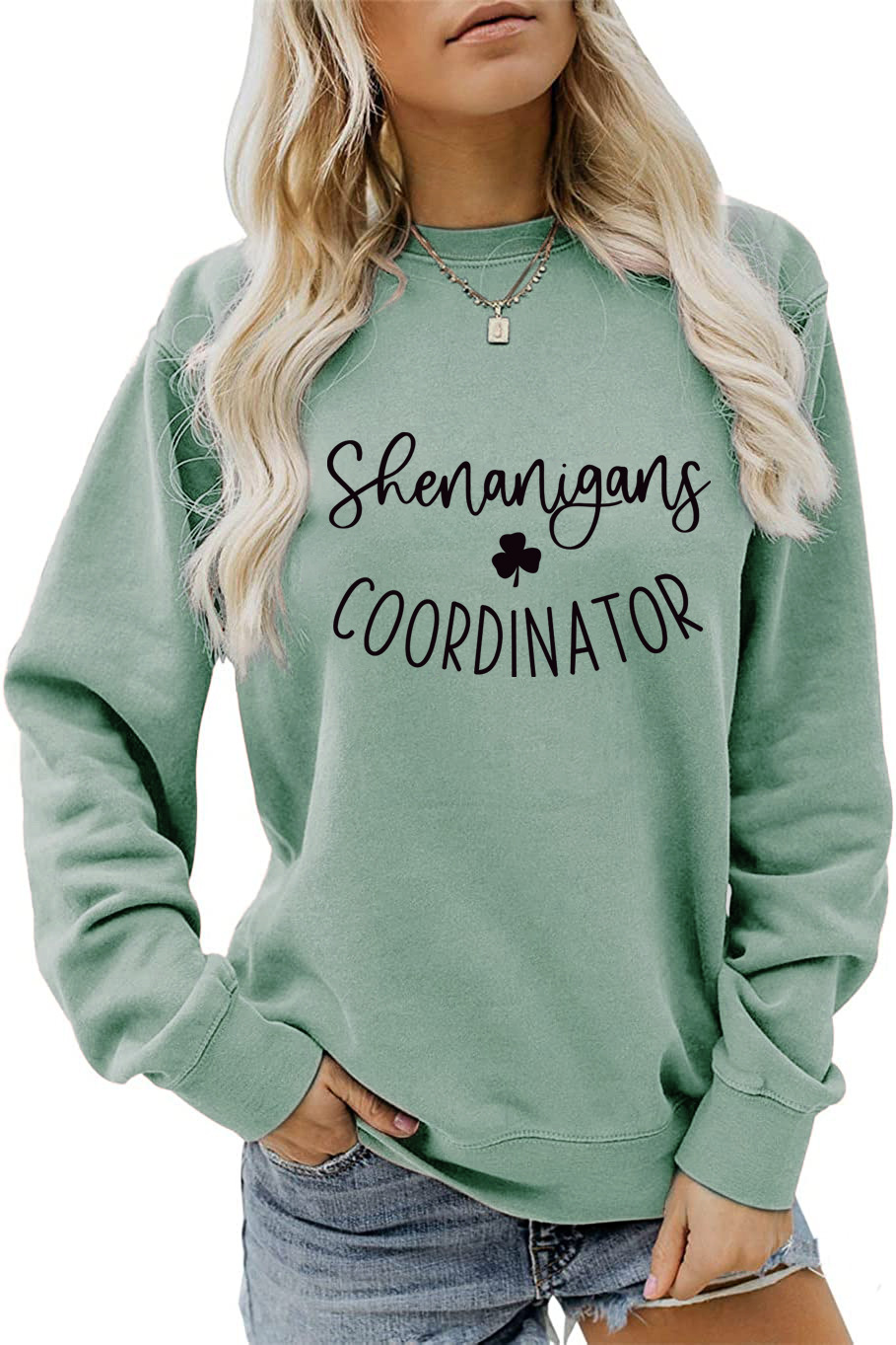 420g Weight Long Sleeve Sleeve Length Pullovers Placket Type Regular Sleeve Sleeve Type Cotton Fabric Type Regular Top Length Hoodie Tops Type Daily Occasion Round Neck Neckline Loose Fit Type St. Patrick Festival Shamrock, Letter Pattern Spring, Autumn Season Women's Gender Casual, Streetwear Style Women's Hoodies Long Sleeve Casual Streetwear Shamrock Letter 9