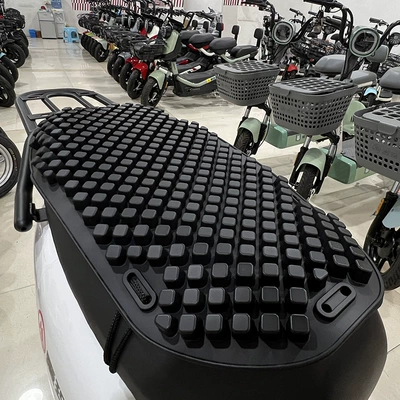 Electric Vehicle Seat Cushion Cover Sun Protection Waterproof Motorcycle Seat Cushion Shock Absorption Takeaway Scooter Seat Cushion Silicone Insulated Seat Cover (Electric car cushion) - double-pad-black