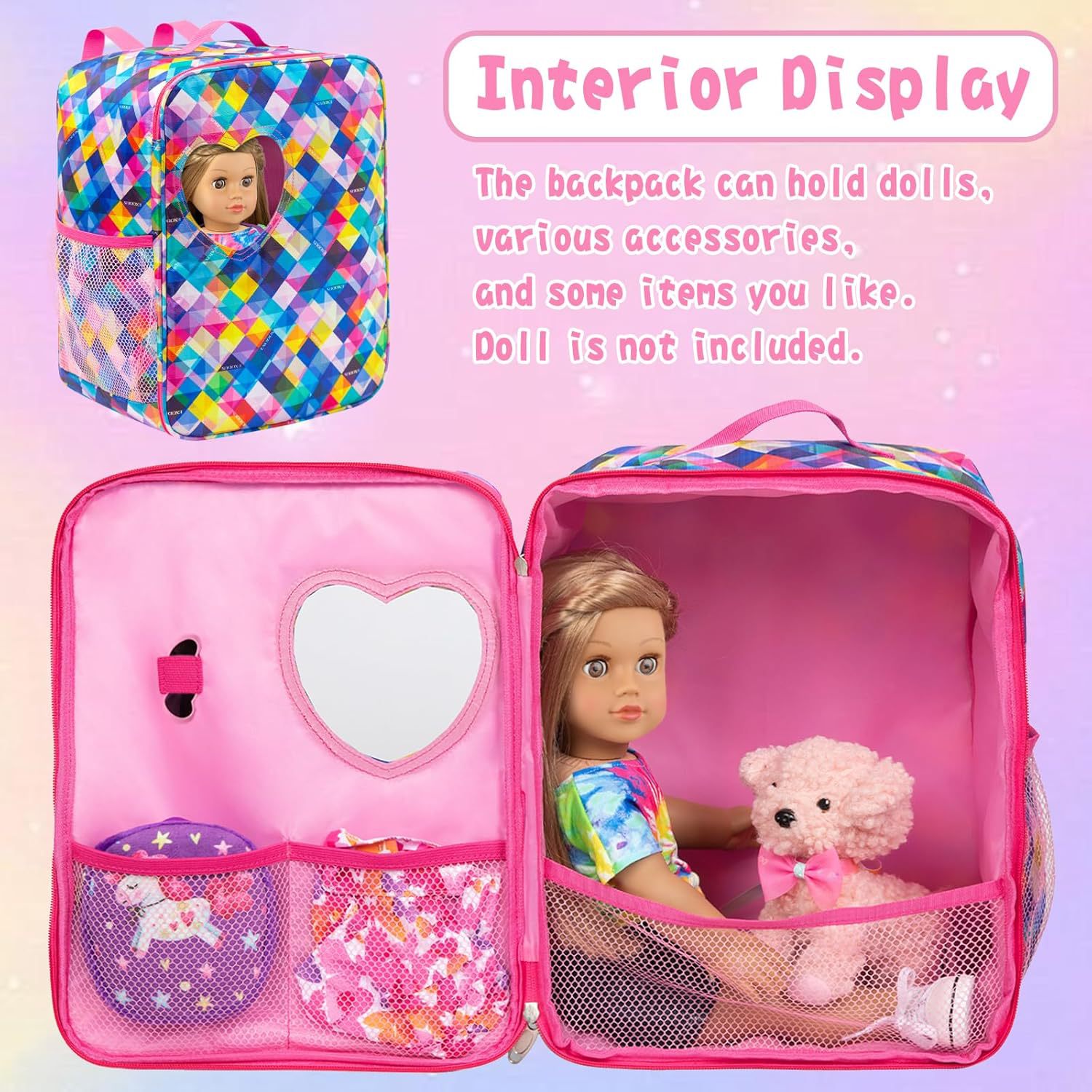 Amazon venta caliente de 18 pulgadas muñeca americana mochila muñeca renacer bolsas de equipaje juguetes para niños mochilas al por mayor