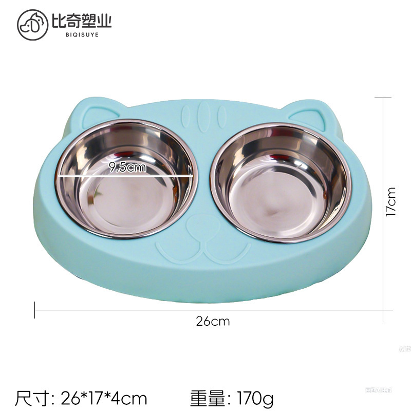 カスタマイズされた犬用ボウル、ステンレス製猫用ボウル、厚みのあるプラスチック製の輸出用品、ダブルボウル、キャットフードボウル、ウォーターボウル、オールインワンペットフードボウル|undefined