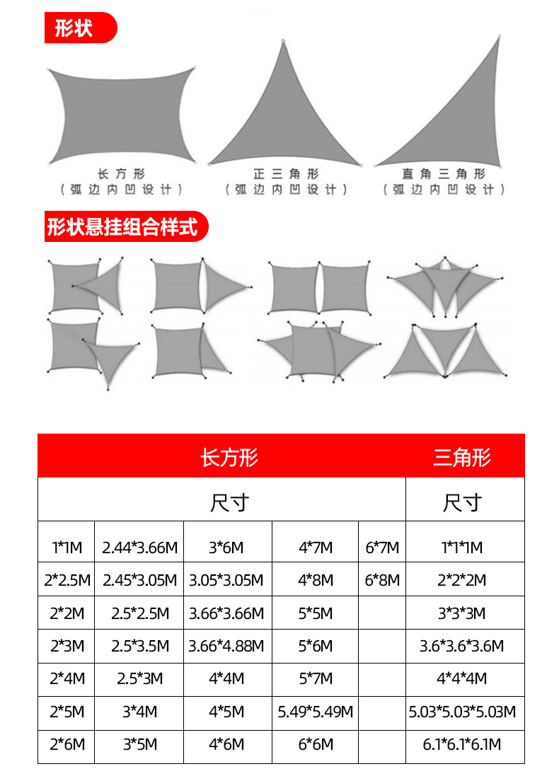 Waterproof Sunshade Sail Oxford Cloth Sunshade Sail Sunshade Cloth Outdoor Camping Garden Swimming Pool Car Sunshade Rainproof Canopy