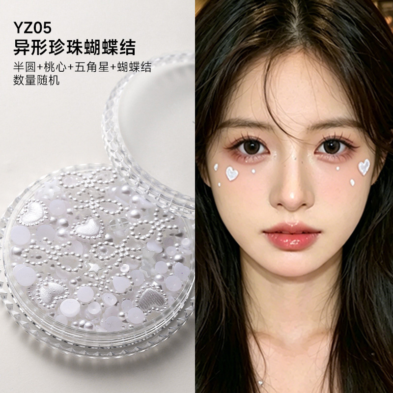 Decoraciones faciales maquillaje de ojos de novia maquillaje de escenario para niños pegatinas especiales cara lentejuelas lágrima diamante mariposa perla al por mayor